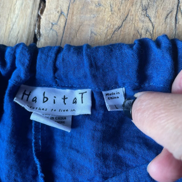 Habitat Women’s Rayon Pants Size Large Blue with Pockets & Front Seam Detail - Picture 6 of 11